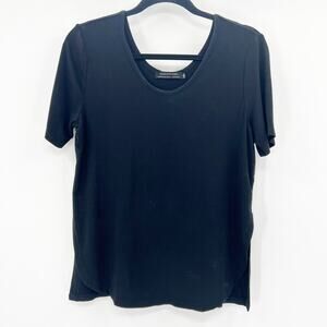 Whystudio Women's Black Scoop Neck Relaxed Fit Loose T Shirt Tee Size M